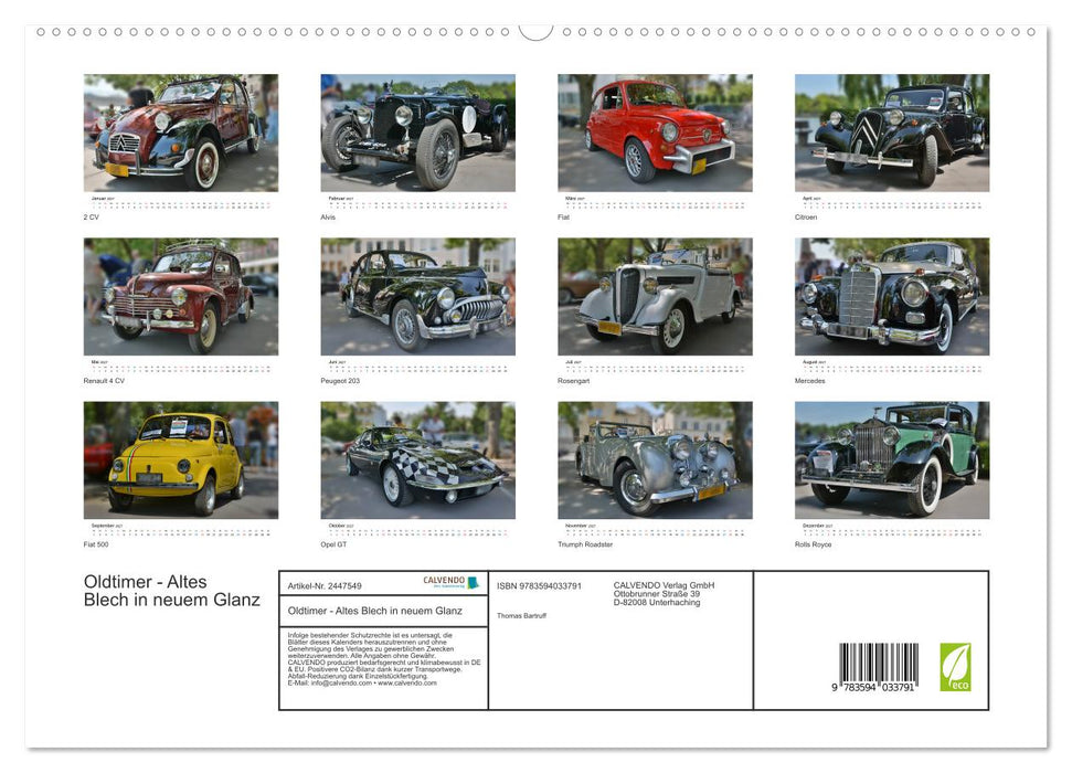 Oldtimer - Altes Blech in neuem Glanz (CALVENDO Premium Wandkalender 2027)
