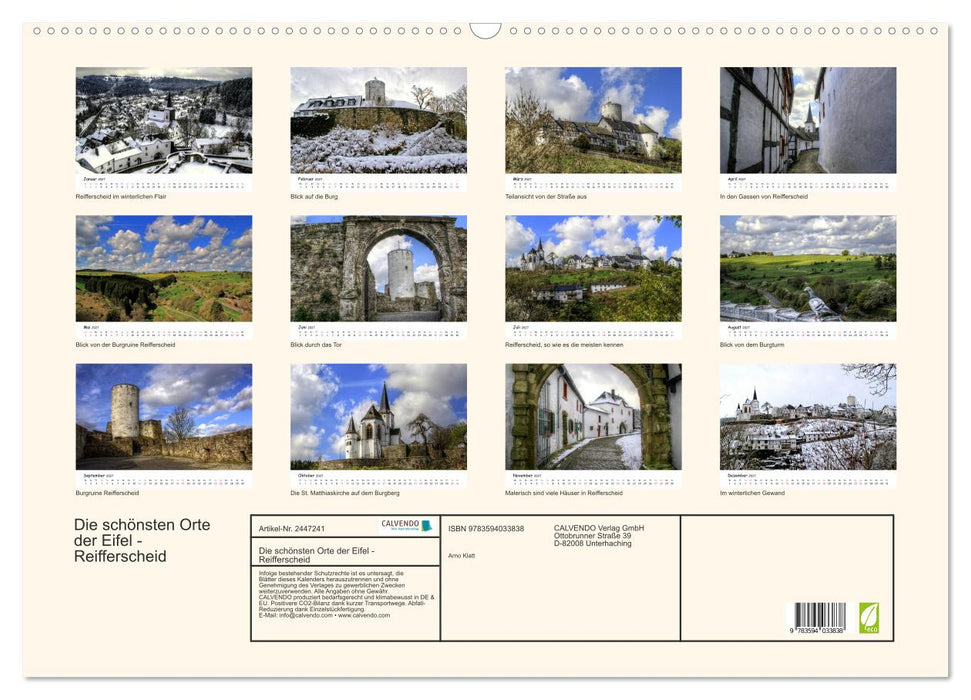 Die schönsten Orte der Eifel - Reifferscheid (CALVENDO Wandkalender 2027)