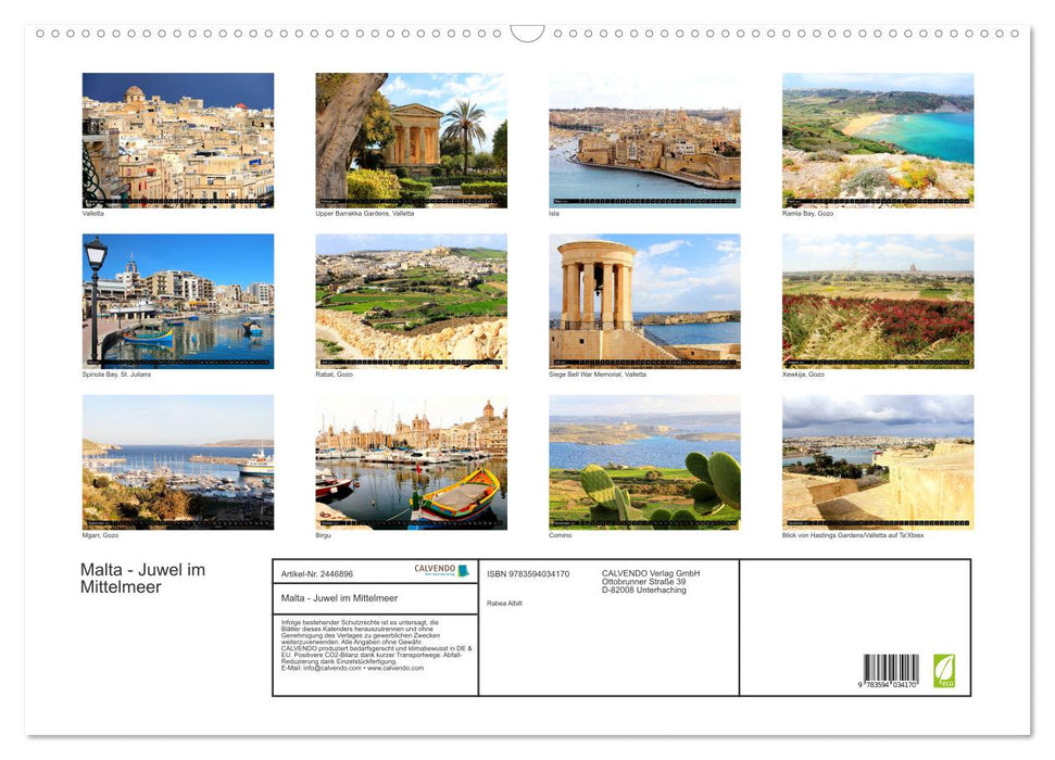 Malta - Juwel im Mittelmeer (CALVENDO Wandkalender 2027)