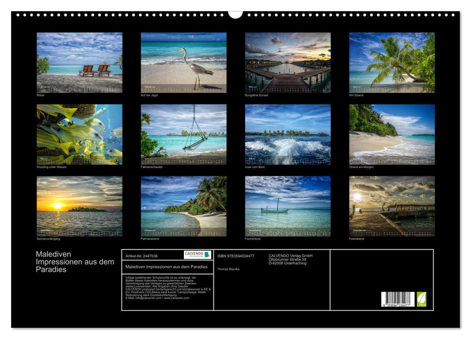 Malediven Impressionen aus dem Paradies (CALVENDO Wandkalender 2027)