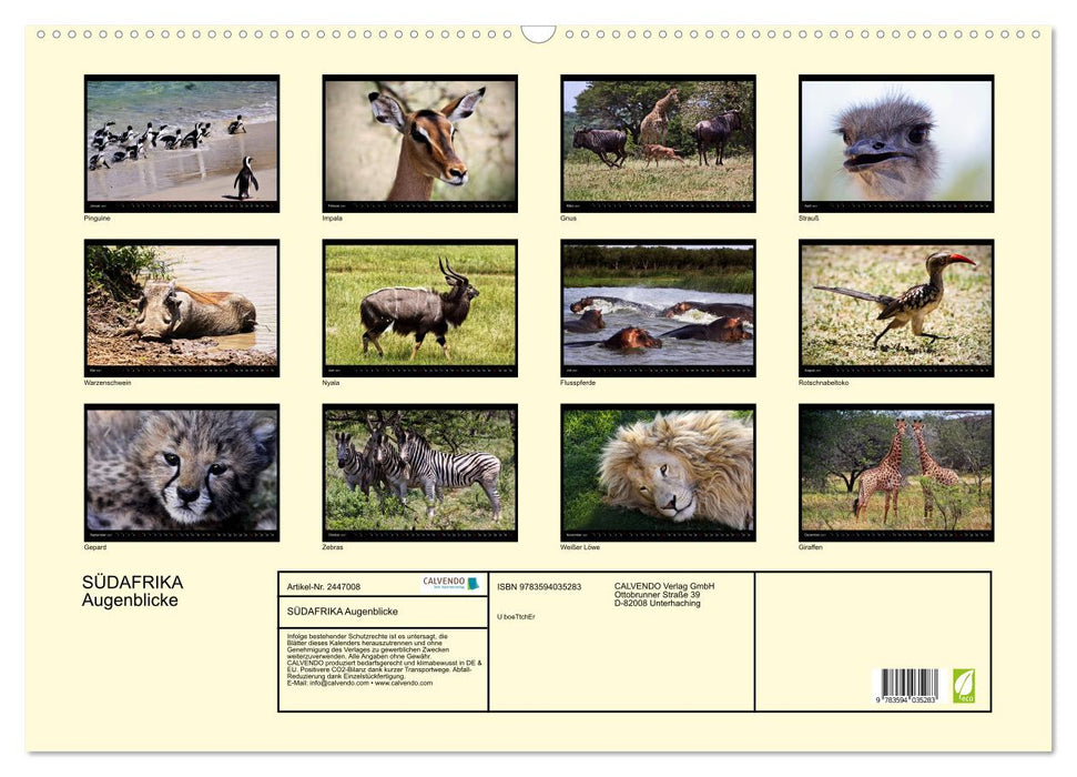 SÜDAFRIKA Augenblicke (CALVENDO Wandkalender 2027)