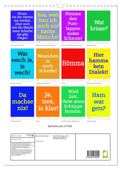 Sprüche aus´m Pott (CALVENDO Wandkalender 2027)