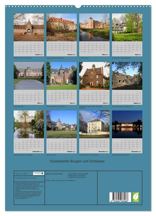 Düsseldorfer Burgen und Schlösser (CALVENDO Premium Wandkalender 2027)