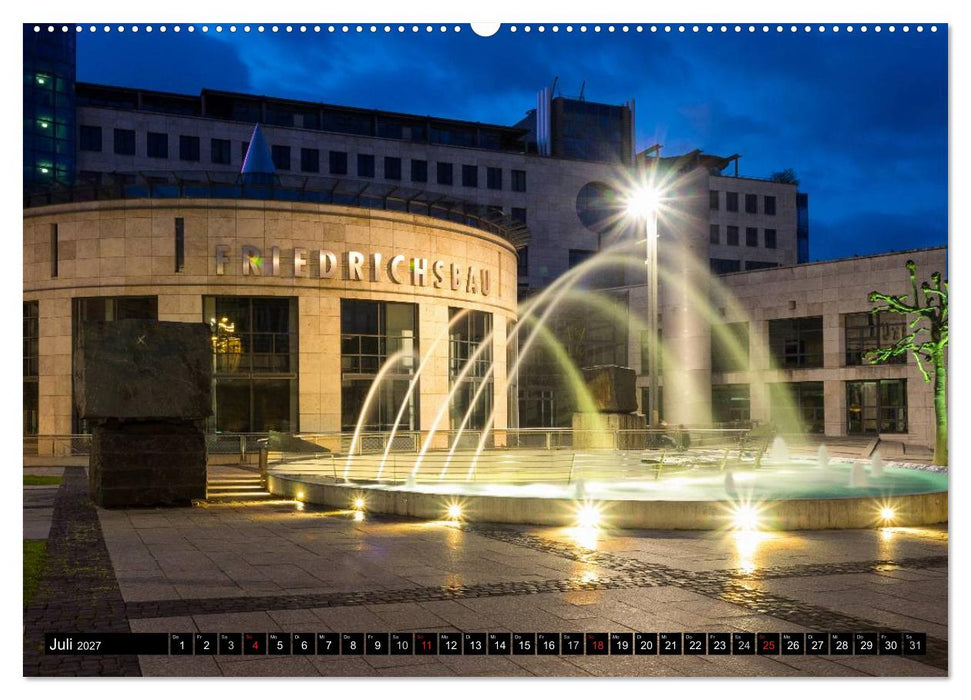 Stuttgart - Blue City Lights (CALVENDO Premium Wandkalender 2027)