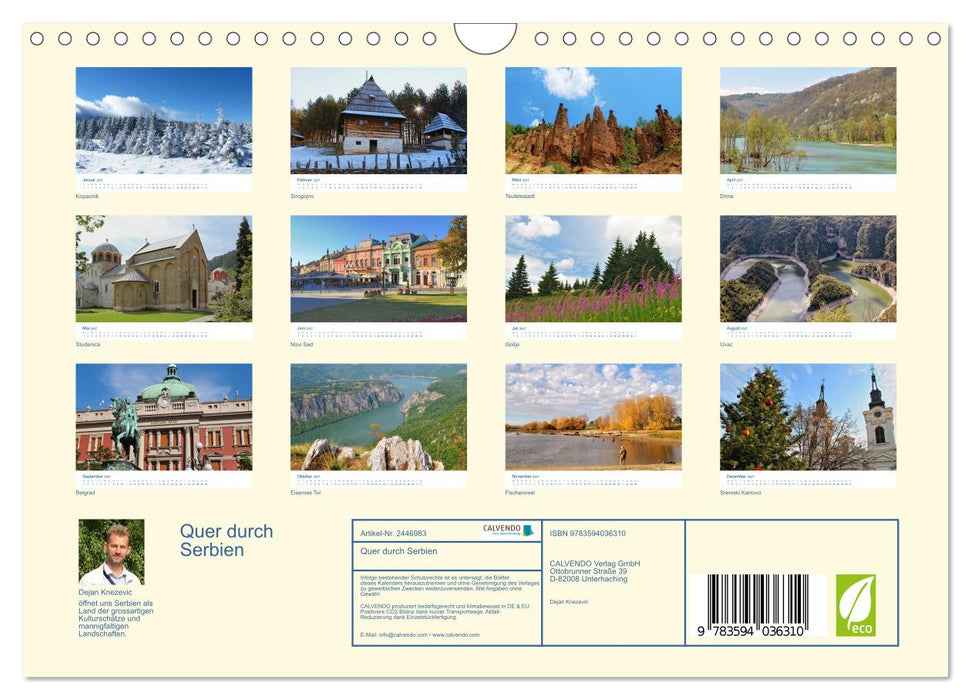 Quer durch Serbien (CALVENDO Wandkalender 2027)