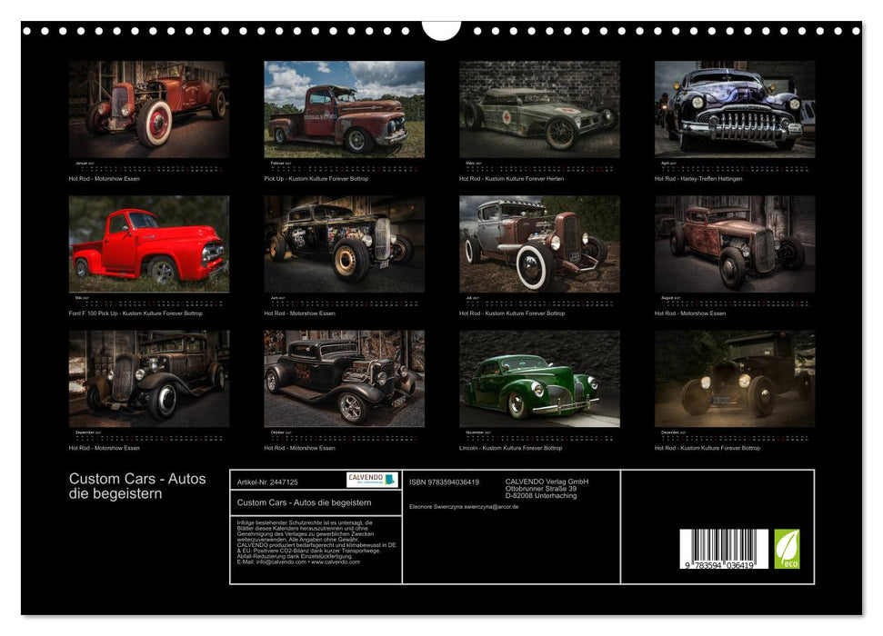 Custom Cars - Autos die begeistern (CALVENDO Wandkalender 2027)