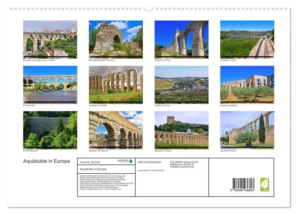 Aquädukte in Europa (CALVENDO Premium Wandkalender 2027)