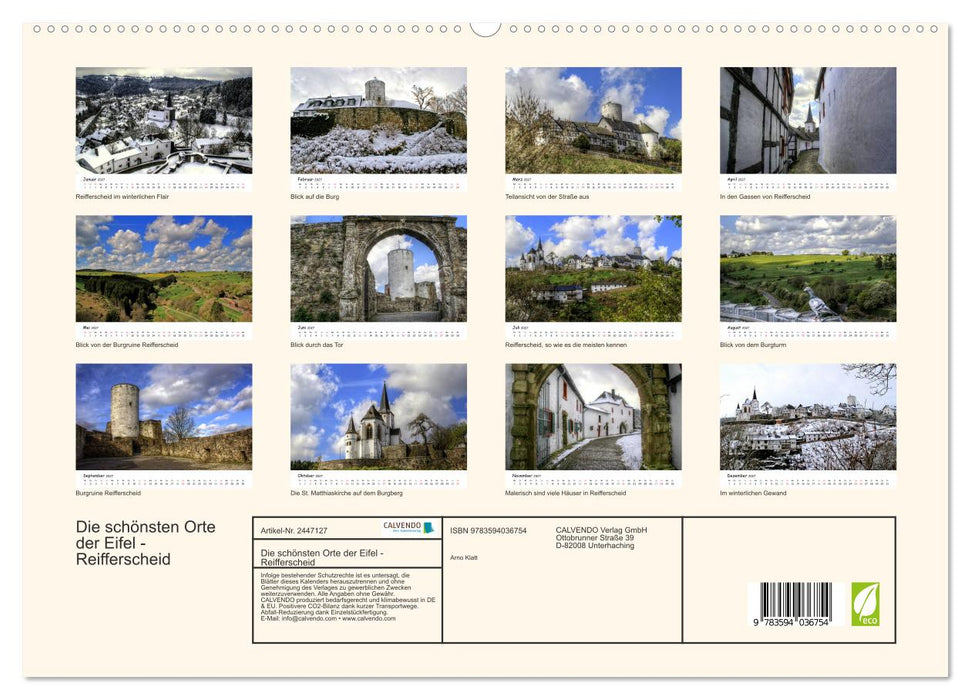 Die schönsten Orte der Eifel - Reifferscheid (CALVENDO Premium Wandkalender 2027)