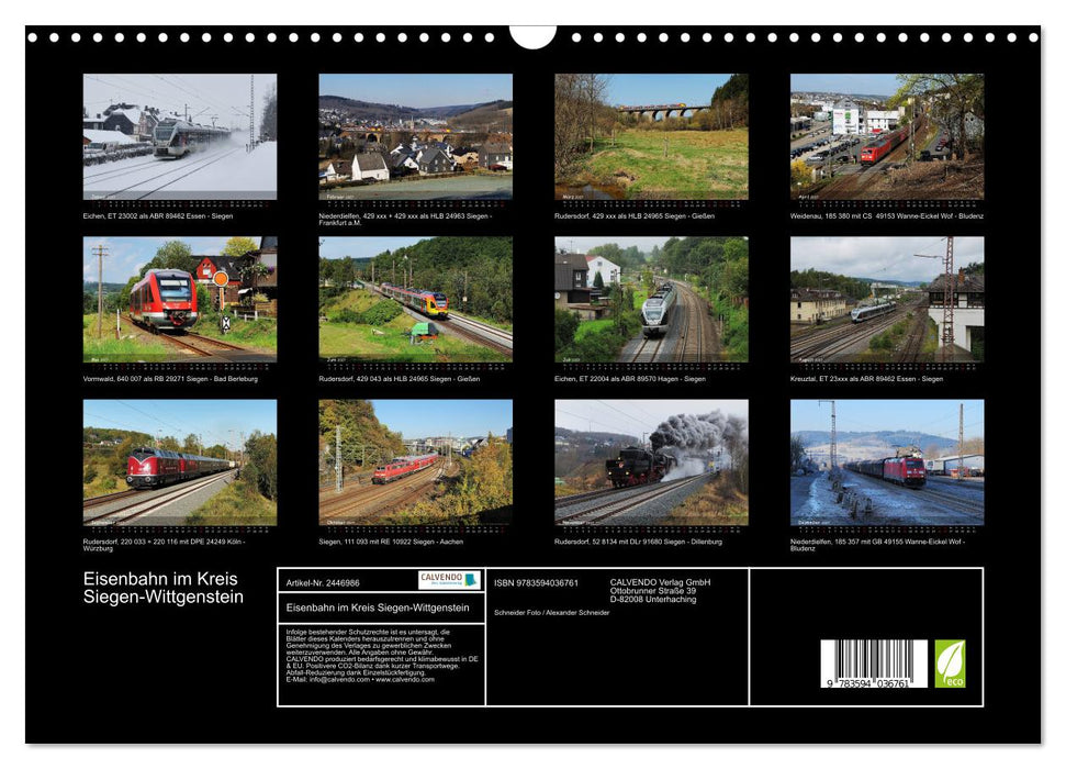 Eisenbahn im Kreis Siegen-Wittgenstein (CALVENDO Wandkalender 2027)
