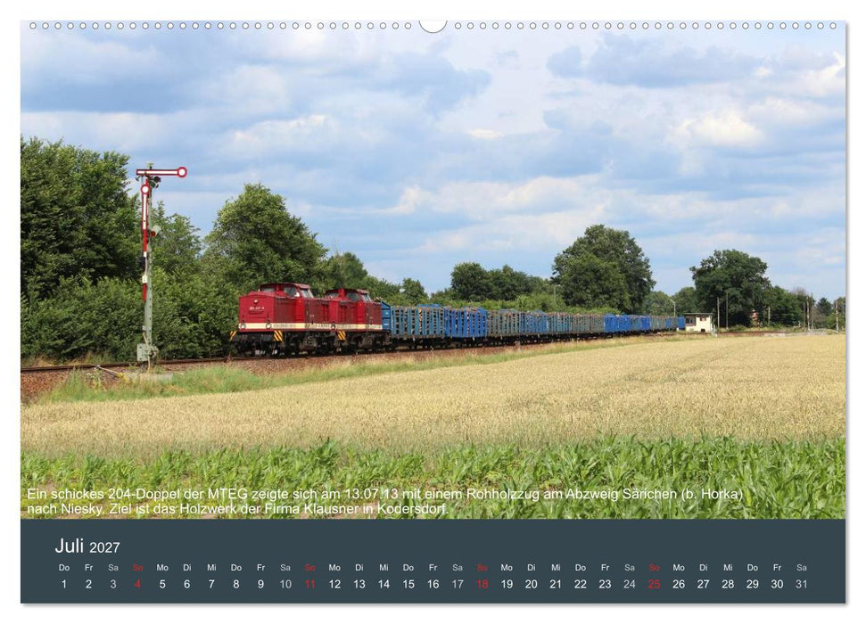 Mit Diesellokomotiven quer durch die Lausitz - 2027 (CALVENDO Premium Wandkalender 2027)