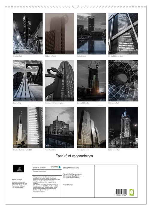 Frankfurt monochrom (CALVENDO Wandkalender 2027)