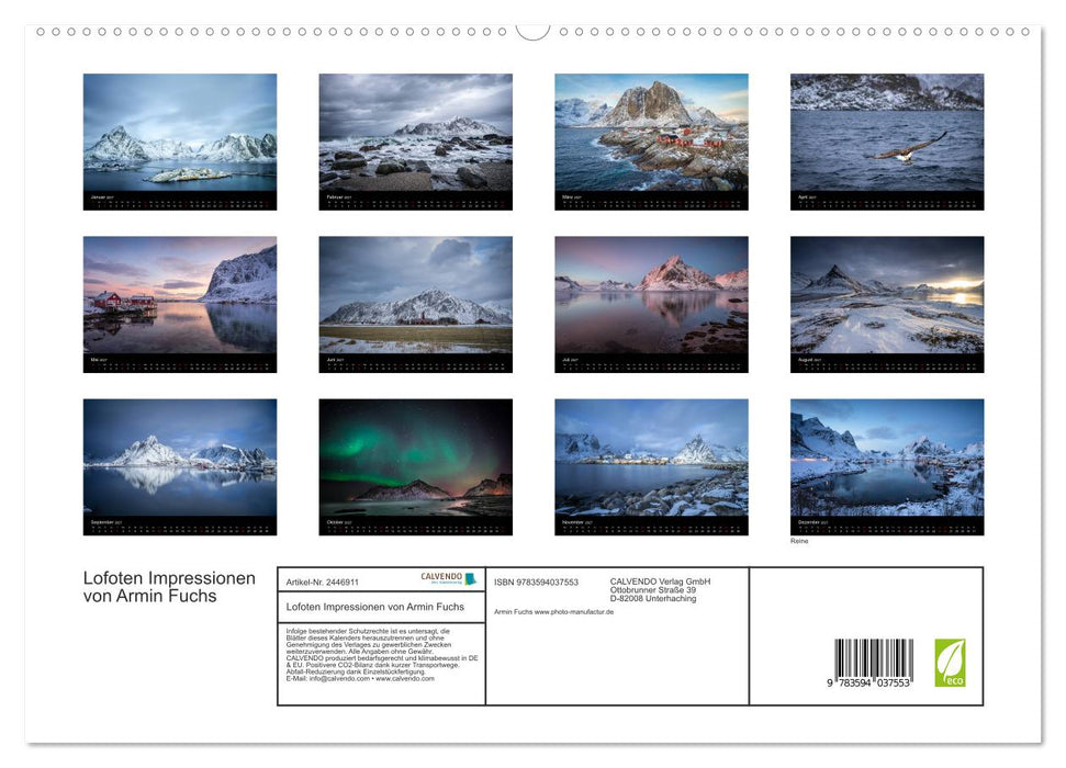 Lofoten Impressionen von Armin Fuchs (CALVENDO Premium Wandkalender 2027)