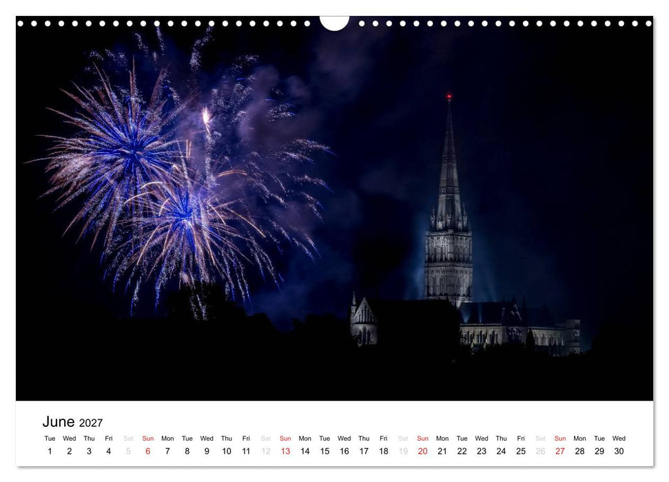 Stonehenge Sunsets & Salisbury Cathedral (CALVENDO Monthly Calendar 2027)