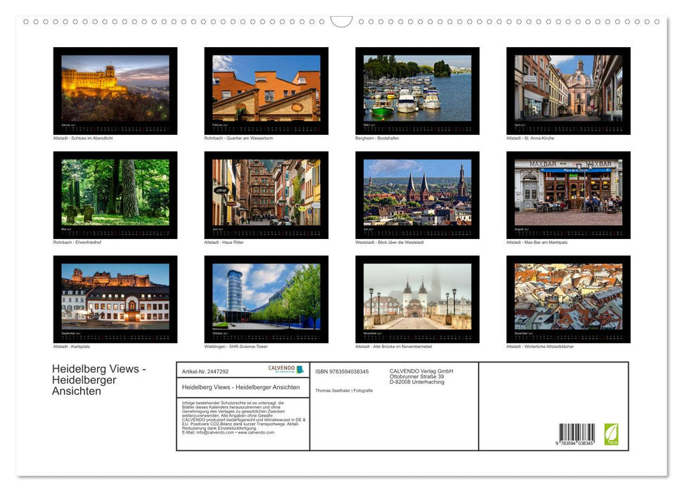 Heidelberg Views - Heidelberger Ansichten (CALVENDO Wandkalender 2027)