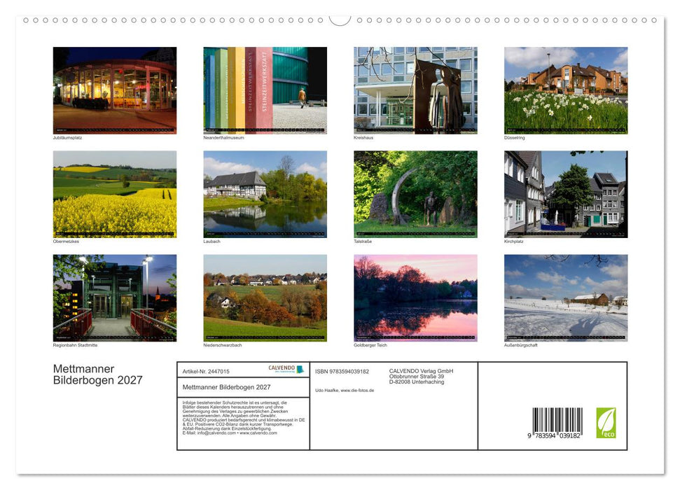 Mettmanner Bilderbogen 2027 (CALVENDO Premium Wandkalender 2027)