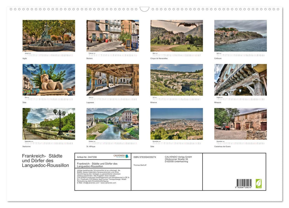 Frankreich- Städte und Dörfer des Languedoc-Roussillon (CALVENDO Wandkalender 2027)