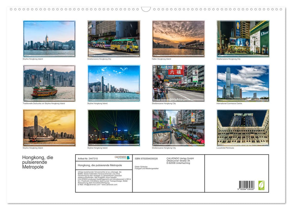 Hongkong, die pulsierende Metropole (CALVENDO Wandkalender 2027)