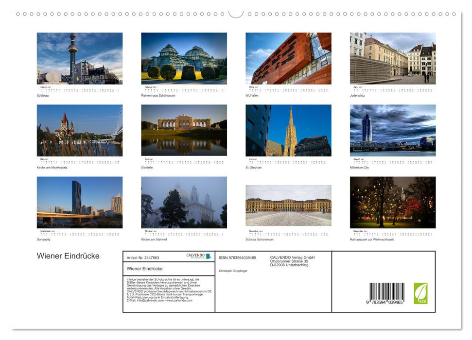 Wiener Eindrücke (CALVENDO Premium Wandkalender 2027)
