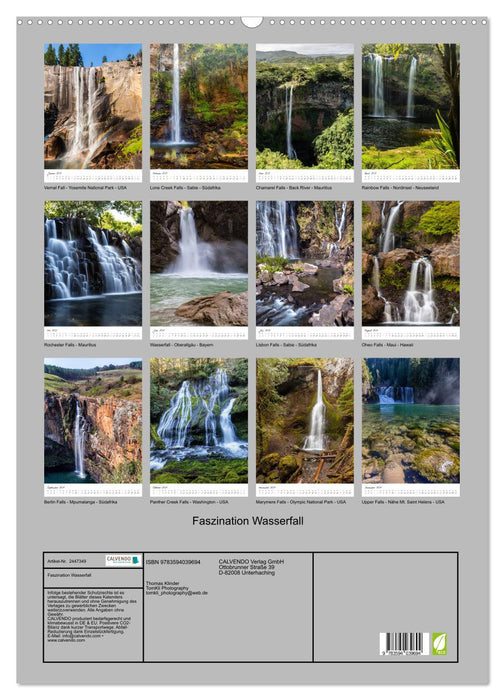 Faszination Wasserfall (CALVENDO Wandkalender 2027)