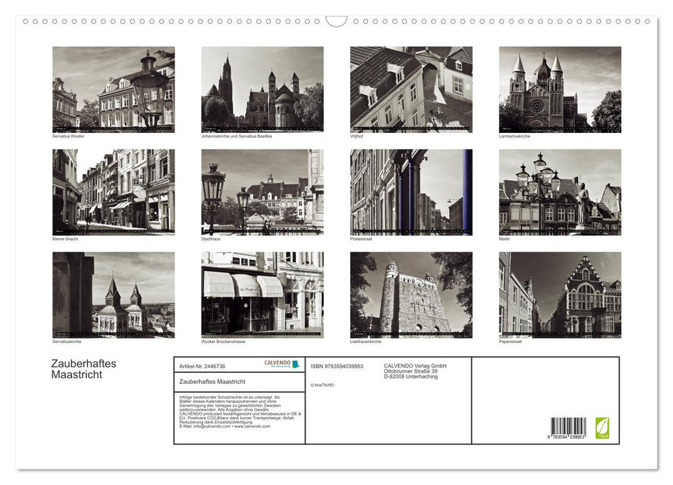 Zauberhaftes Maastricht (CALVENDO Wandkalender 2027)