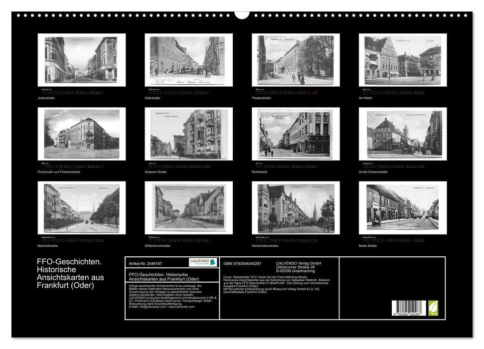 FFO-Geschichten. Historische Ansichtskarten aus Frankfurt (Oder) (CALVENDO Wandkalender 2027)