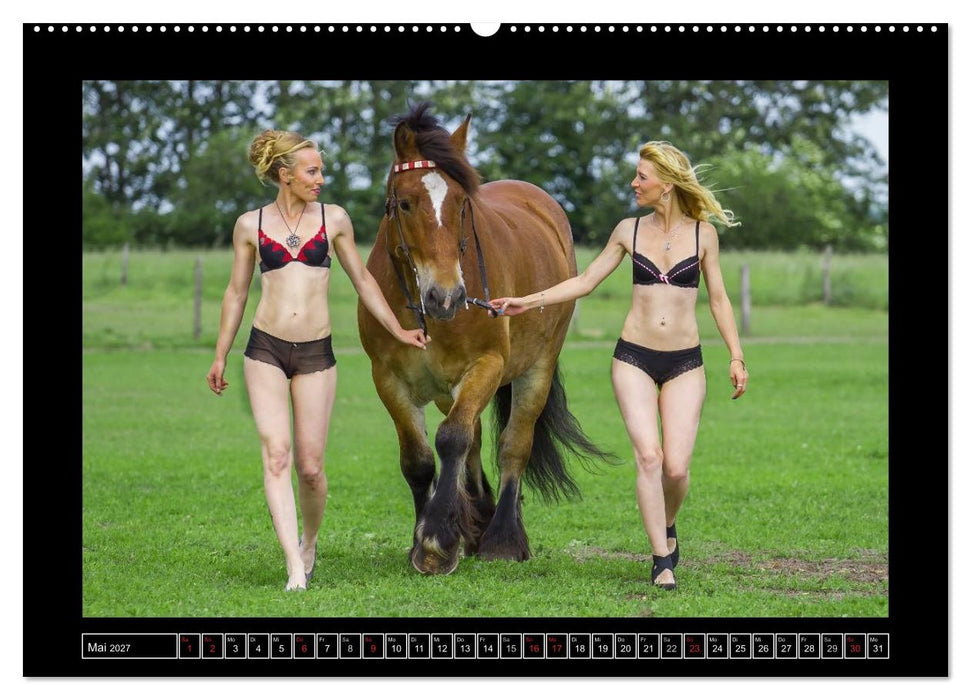 Titanen Girls 2027 - erotische Frauen und starke Pferde (CALVENDO Premium Wandkalender 2027)
