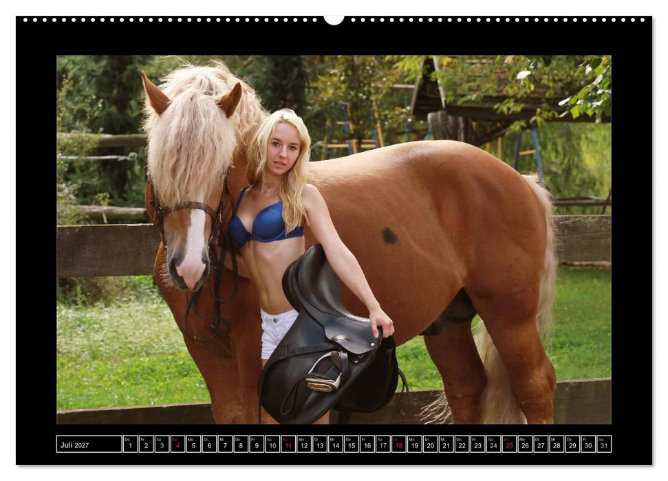 Titanen Girls 2027 - erotische Frauen und starke Pferde (CALVENDO Premium Wandkalender 2027)