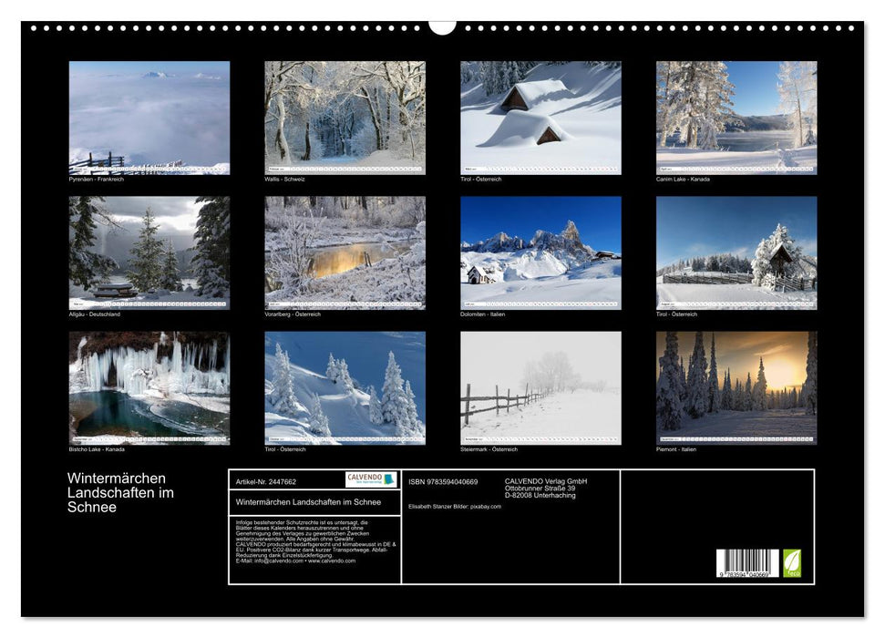 Wintermärchen Landschaften im Schnee (CALVENDO Wandkalender 2027)