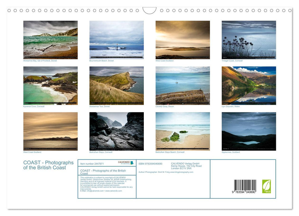 COAST - Photographs of the British Coast (CALVENDO Monthly Calendar 2027)