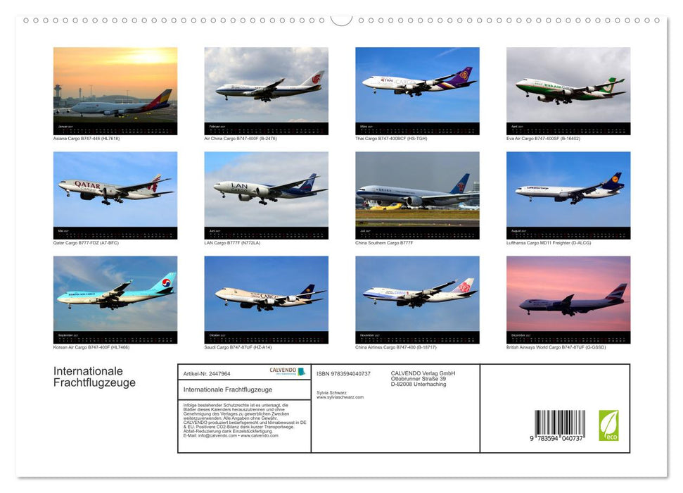 Internationale Frachtflugzeuge (CALVENDO Premium Wandkalender 2027)