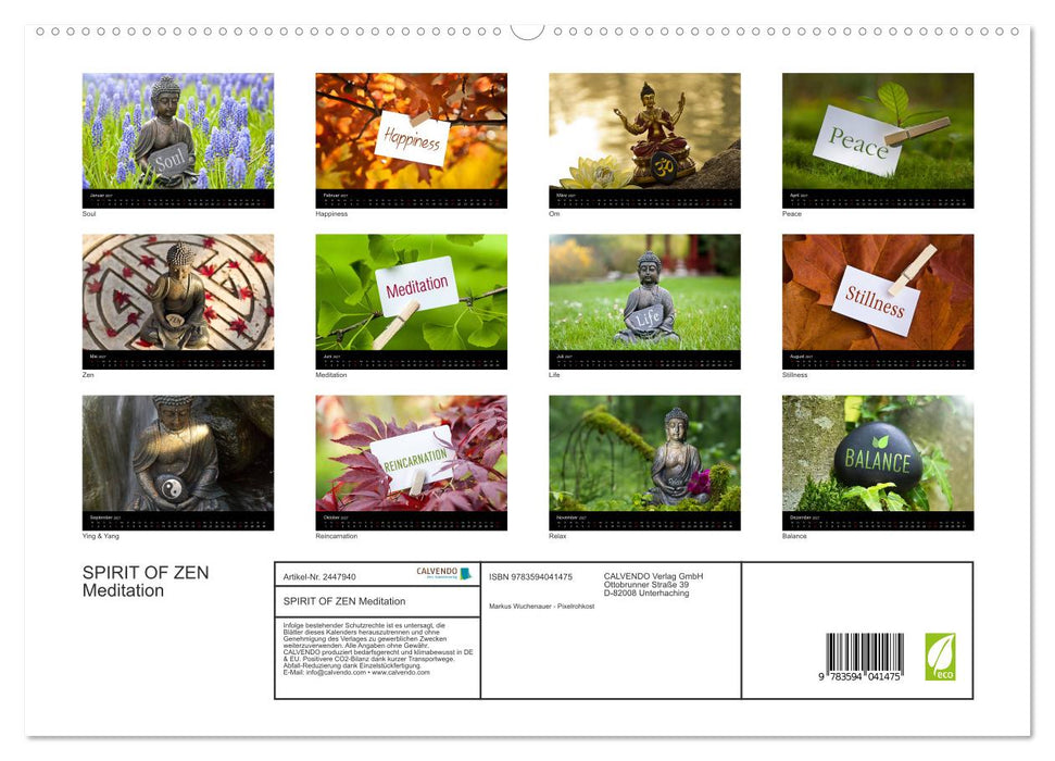 SPIRIT OF ZEN Meditation (CALVENDO Premium Wandkalender 2027)