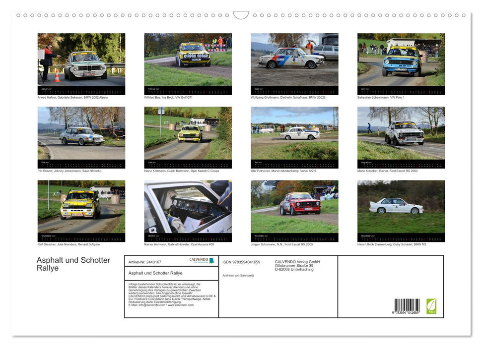 Asphalt und Schotter Rallye (CALVENDO Wandkalender 2027)