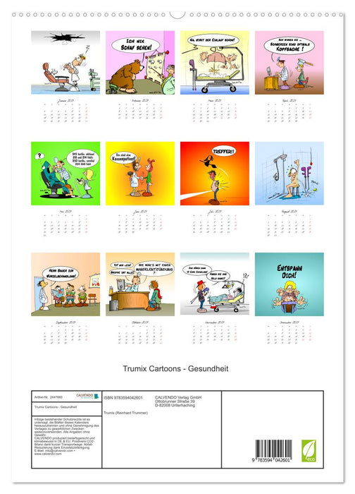 Trumix Cartoons - Gesundheit (CALVENDO Premium Wandkalender 2027)