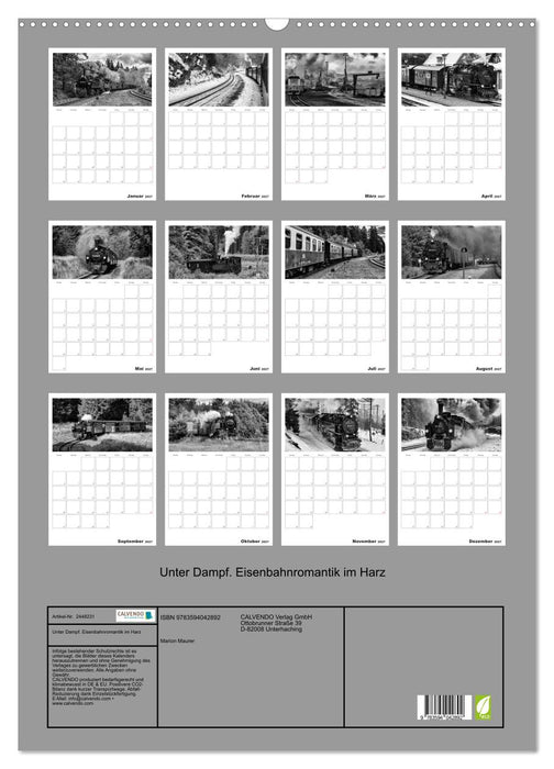 Unter Dampf. Eisenbahnromantik im Harz (CALVENDO Wandkalender 2027)
