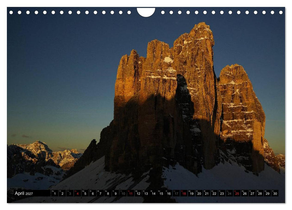 Die Drei Zinnen - Unesco Weltnaturerbe (CALVENDO Wandkalender 2027)