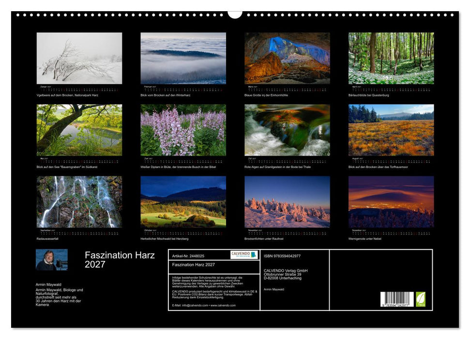 Faszination Harz 2027 (CALVENDO Wandkalender 2027)