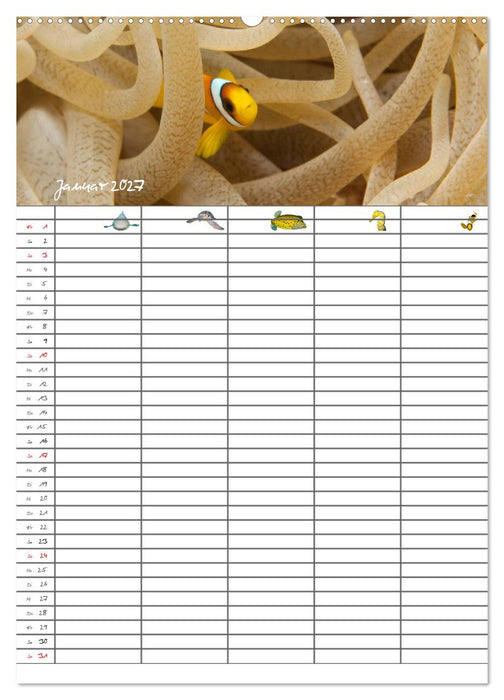 Der Unterwasser Familienplaner 2027 (CALVENDO Premium Wandkalender 2027)