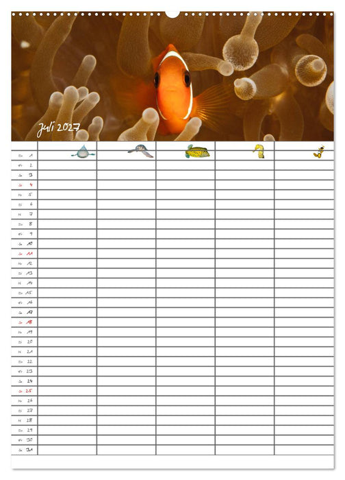 Der Unterwasser Familienplaner 2027 (CALVENDO Premium Wandkalender 2027)