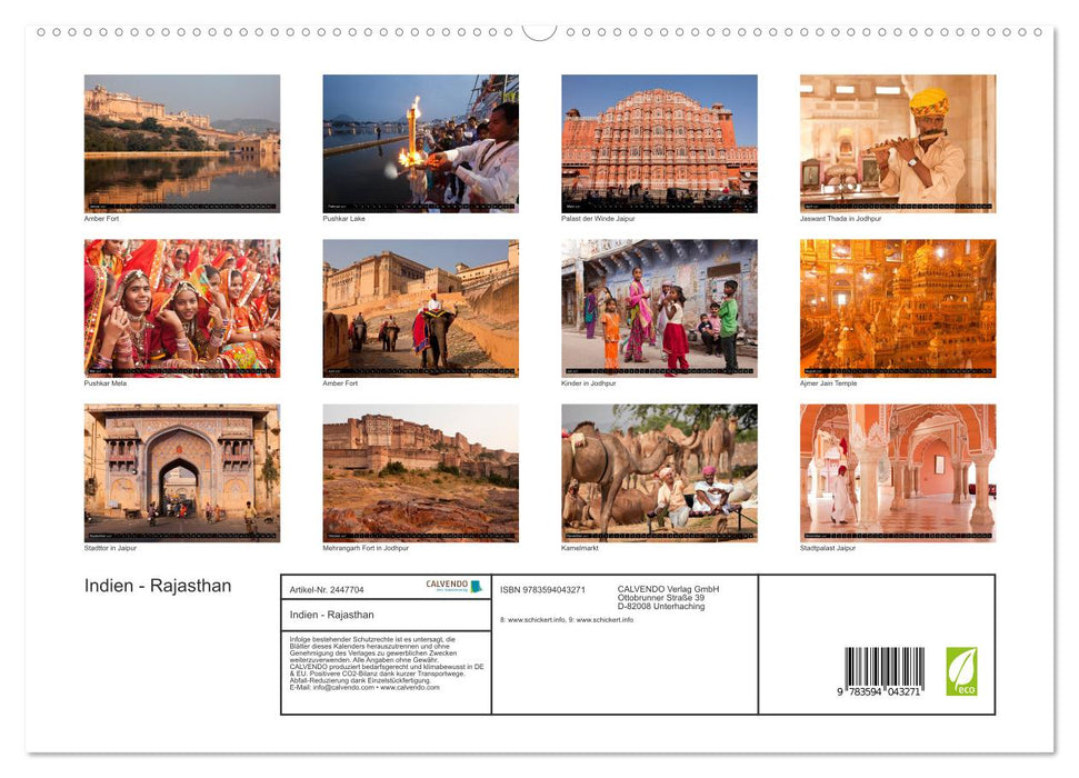 Indien - Rajasthan (CALVENDO Premium Wandkalender 2027)