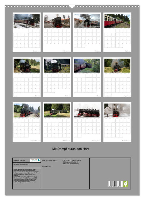 Mit Dampf durch den Harz (CALVENDO Wandkalender 2027)