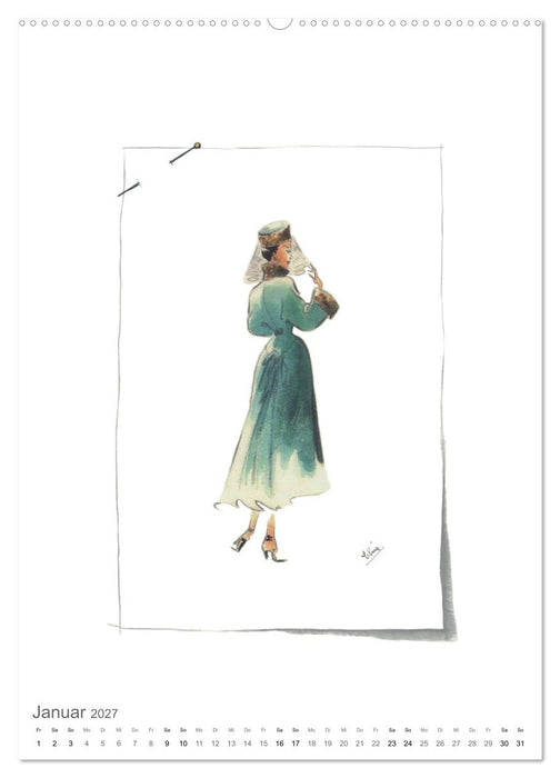FIGURINEN 2027 - Fashion von 1949 - Originale von Elina Ruffinengo (CALVENDO Premium Wandkalender 2027)