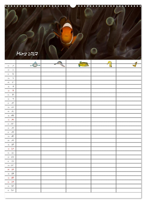 Der Unterwasser Familienplaner 2027 (CALVENDO Wandkalender 2027)