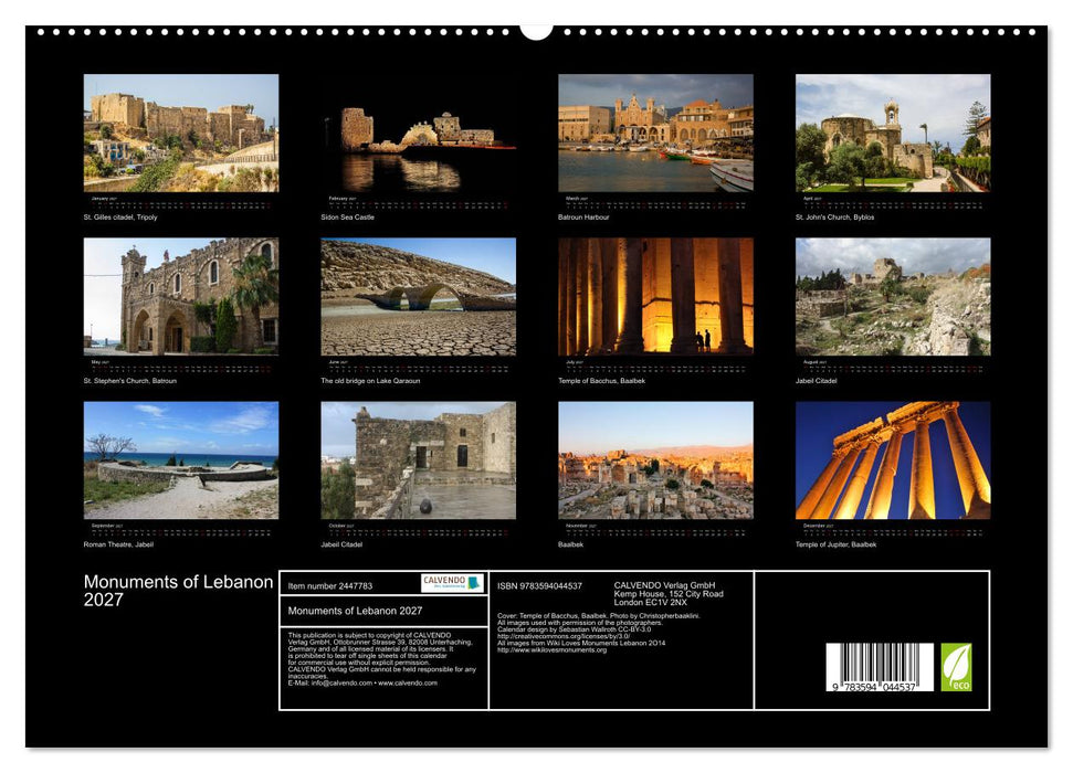 Monuments of Lebanon 2027 (CALVENDO Premium-Calendar 2027)