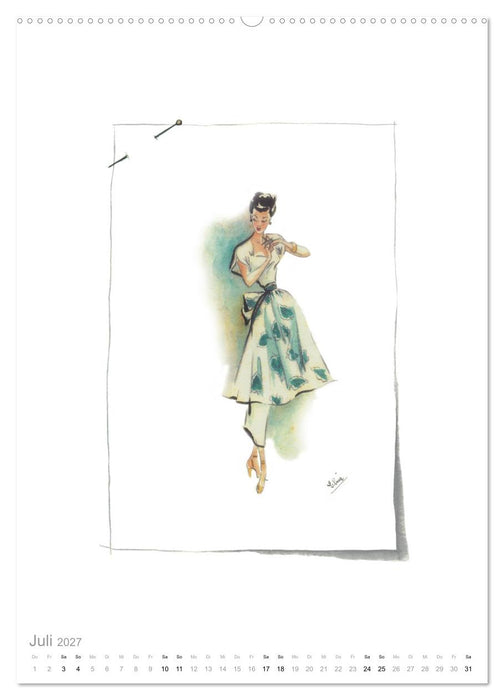 FIGURINEN 2027 - Modedesign von 1949 - Zeichnungen von Elina Ruffinengo (CALVENDO Premium Wandkalender 2027)