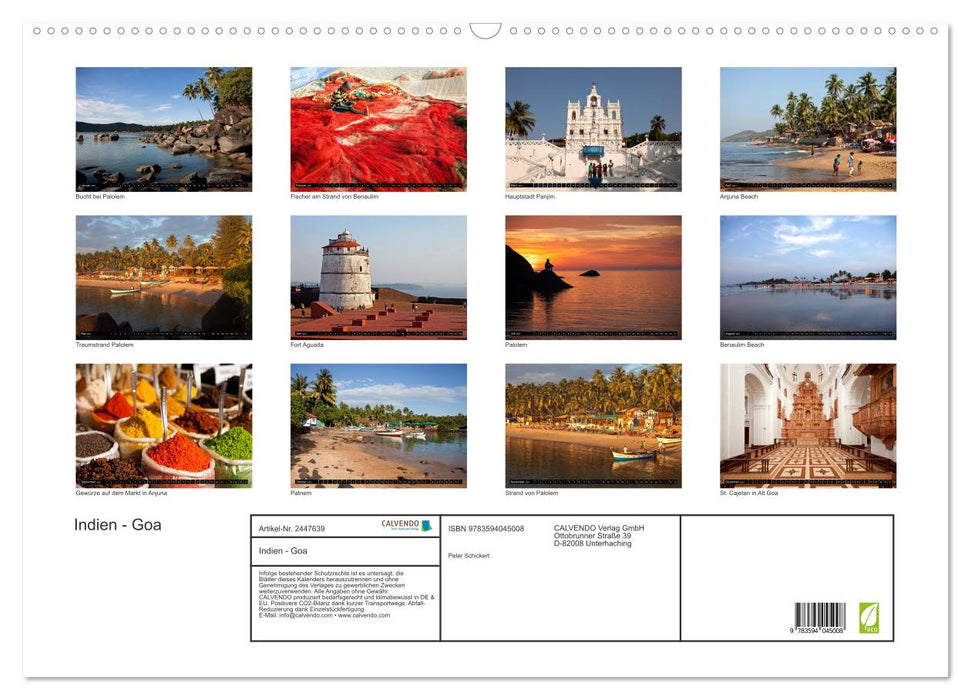 Indien - Goa (CALVENDO Wandkalender 2027)