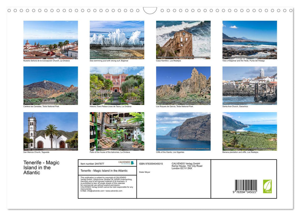 Tenerife - Magic Island in the Atlantic (CALVENDO Monthly Calendar 2027)