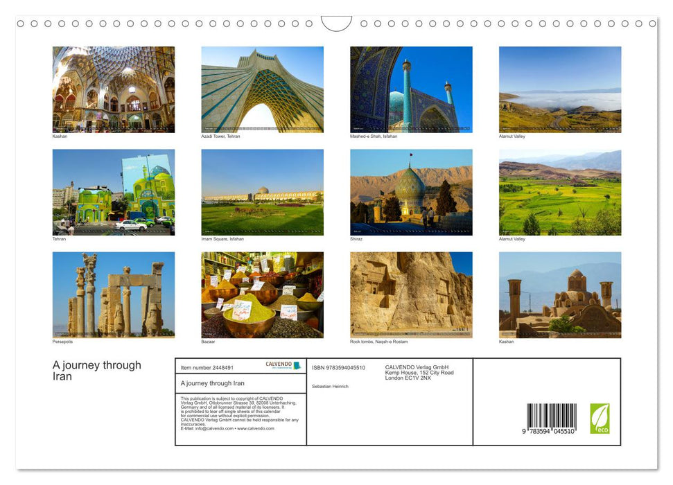 A journey through Iran (CALVENDO Monthly Calendar 2027)