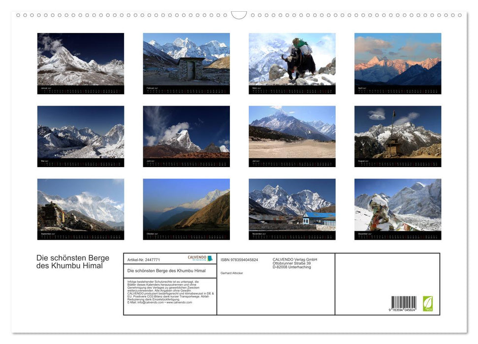 Die schönsten Berge des Khumbu Himal (CALVENDO Wandkalender 2027)