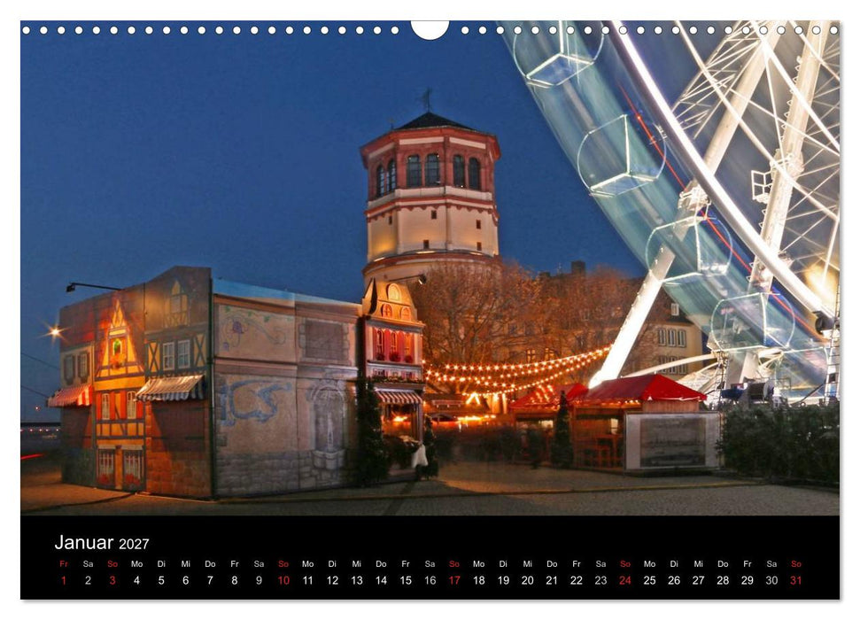 Düsseldorf Abendstimmungen und Nachtansichten (CALVENDO Wandkalender 2027)