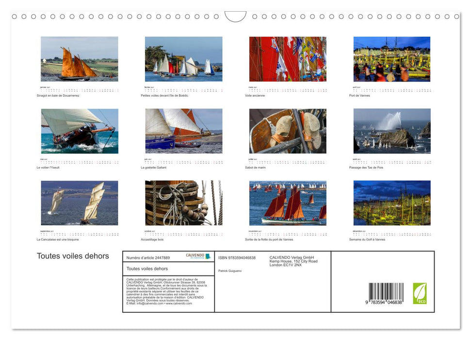 Toutes voiles dehors (CALVENDO Calendrier mensuel 2027)